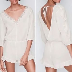 Victoria’s Secret White Lace Romper/Cover Up